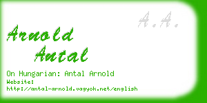 arnold antal business card